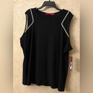 Love Scarlett Black Muscle Tee with Silver Detailing